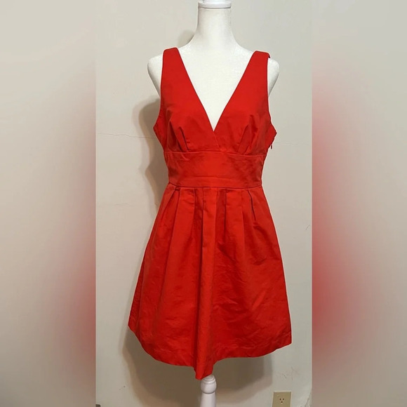 BB Dakota Bright Fun Flirty Flare Mini Dress. Red/Orange Size 8 - Picture 1 of 14